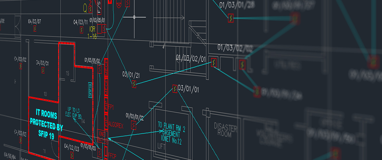 Fire Systems Design – CAD desktop screen