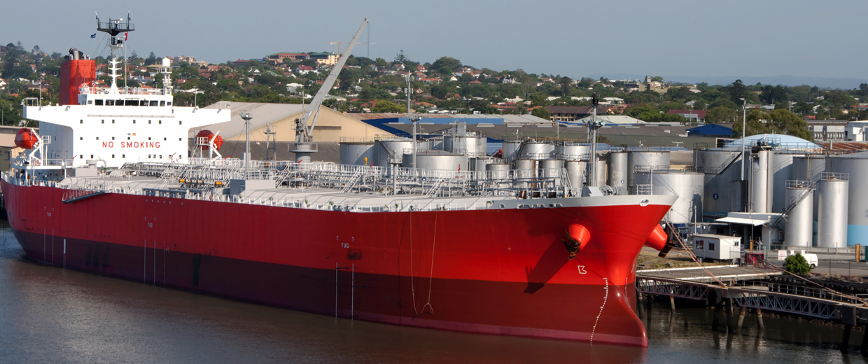 ANSUL Foam Concentrates are formulated to combat hazards in the municipal, industrial, marine, aviation, mining, petrochemical, and transportation industries. Pictured oil tanker ship and refinery.